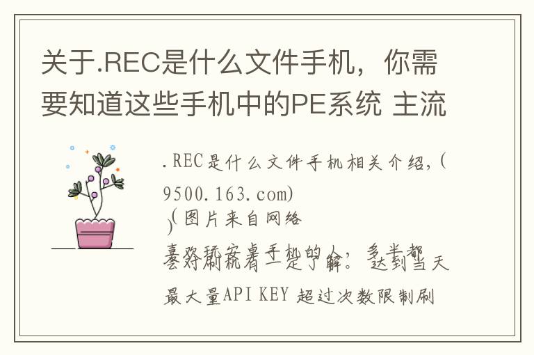 关于.REC是什么文件手机,你需要知道这些手机中的PE系统 主流第三方Recovery介绍
