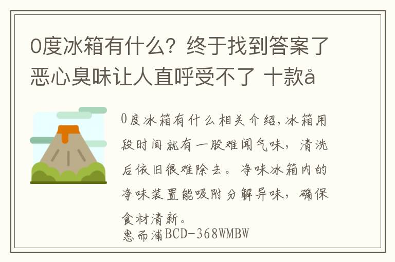 0度冰箱有什么？终于找到答案了恶心臭味让人直呼受不了 十款净味冰箱让食材无所“味”惧