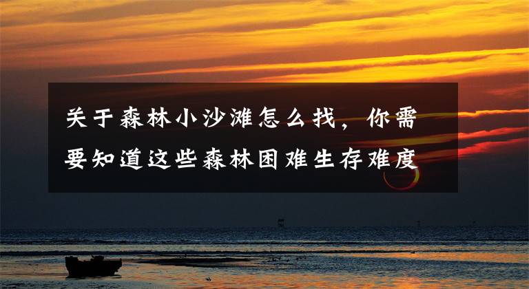 关于森林小沙滩怎么找，你需要知道这些森林困难生存难度解析及攻略