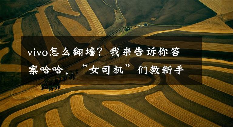 vivo怎么翻墙？我来告诉你答案哈哈，“女司机”们教新手翻墙，真是手把手啊！