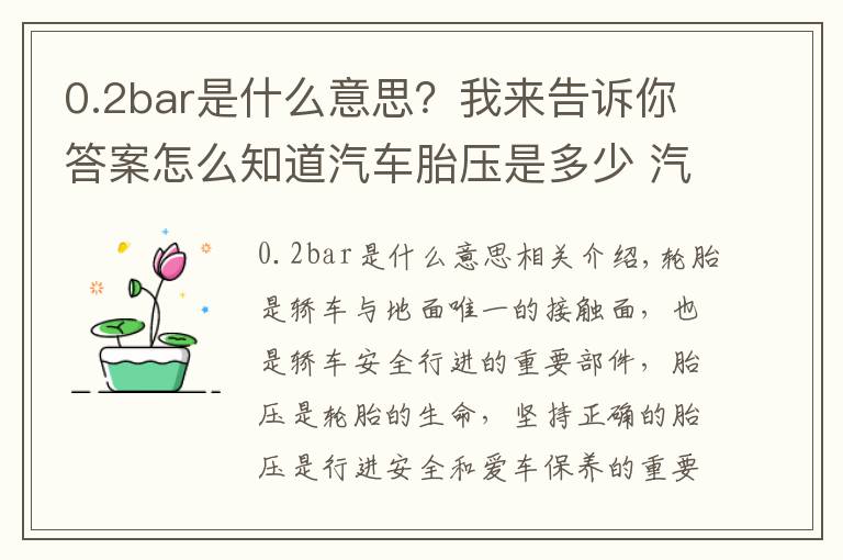 0.2bar是什么意思?我来告诉你答案怎么知道汽车胎压是多少 汽车胎压多少才合适其实标准气压就在车身上