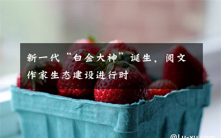 新一代“白金大神”诞生,阅文作家生态建设进行时