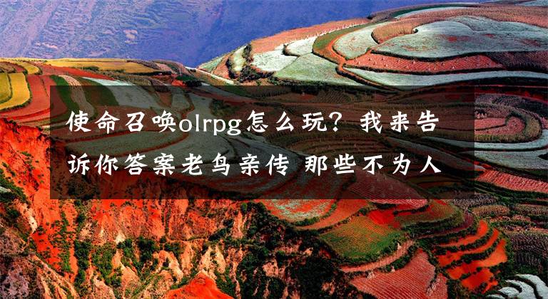 使命召唤olrpg怎么玩？我来告诉你答案老鸟亲传 那些不为人知的小秘密