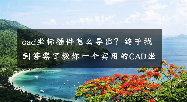 cad坐标插件怎么导出？终于找到答案了教你一个实用的CAD坐标提取技巧