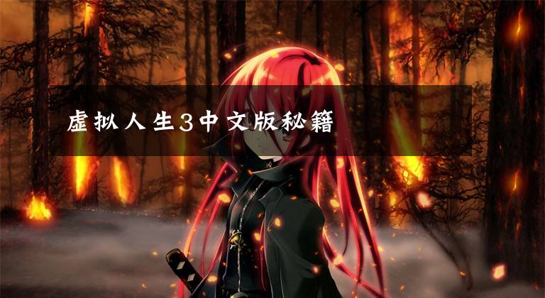 虚拟人生3中文版秘籍