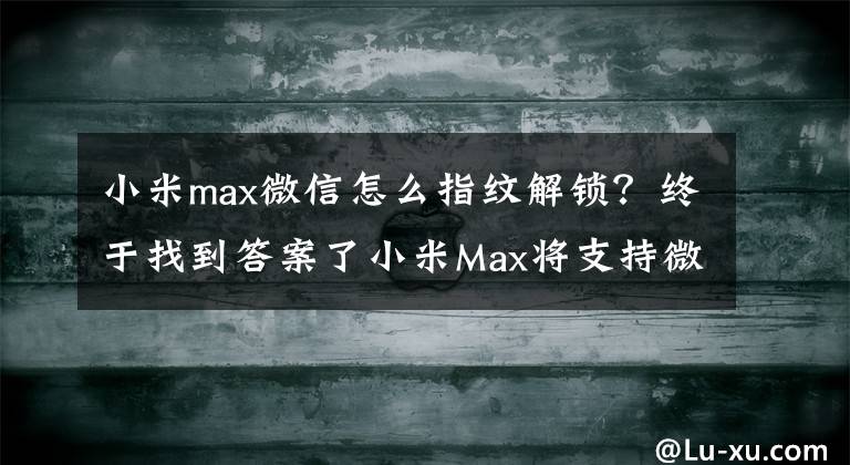 小米max微信怎么指纹解锁？终于找到答案了小米Max将支持微信支付宝功能 易联支付等四家违规被罚