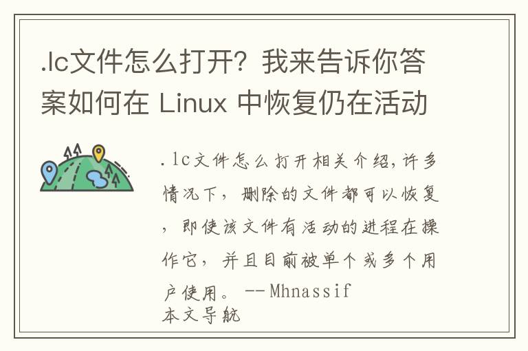 .lc文件怎么打开?我来告诉你答案如何在 Linux 中恢复仍在活动进程中的已删除文件