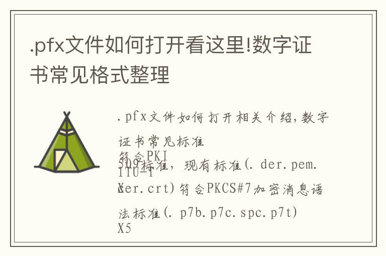 .pfx文件如何打开看这里!数字证书常见格式整理