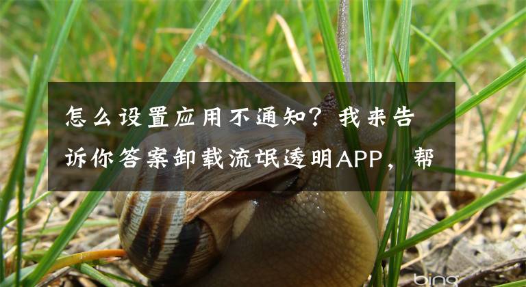 怎么设置应用不通知？我来告诉你答案卸载流氓透明APP，帮老人清理手机弹窗广告