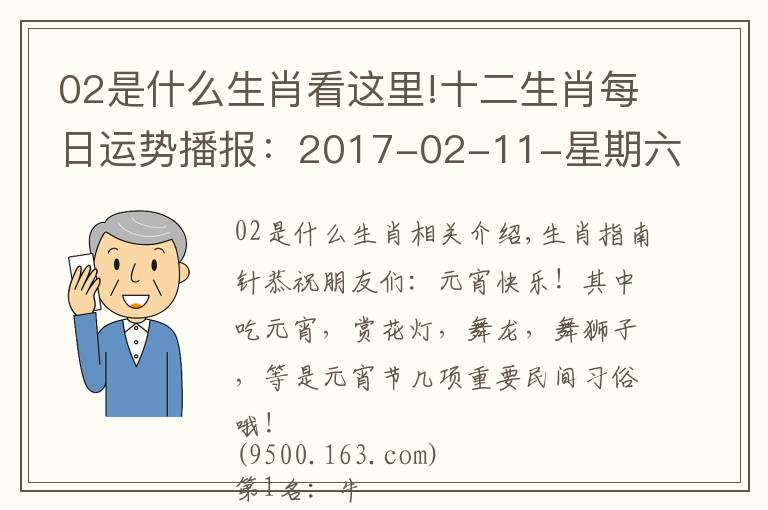 02是什么生肖看这里!十二生肖每日运势播报:2017-02-11-星期六