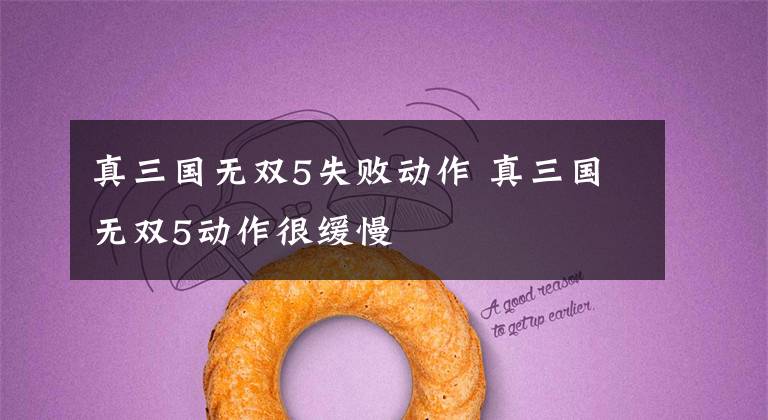 真三国无双5失败动作 真三国无双5动作很缓慢