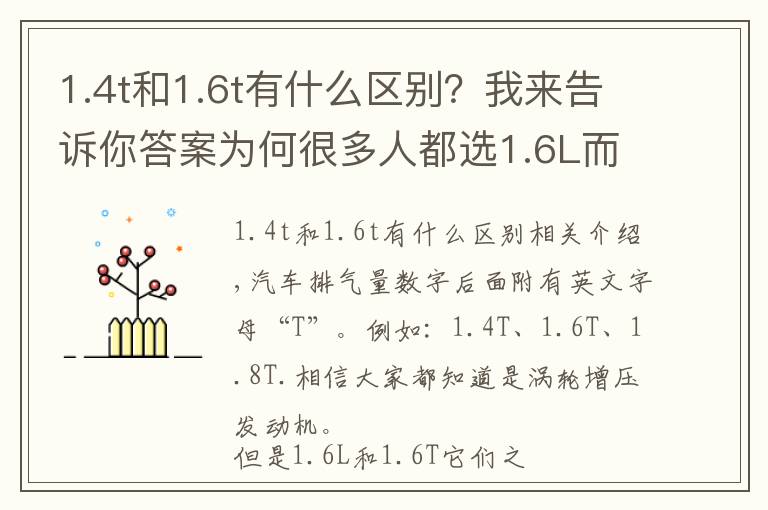 1.4t和1.6t有什么区别?我来告诉你答案为何很多人都选1.6L而不选1.6T?