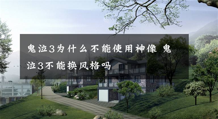 鬼泣3为什么不能使用神像 鬼泣3不能换风格吗