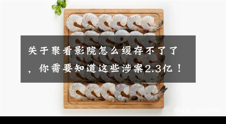 关于聚看影院怎么缓存不了了,你需要知道这些涉案2.3亿!公安部侦破影视侵权盗版案25起 抓获嫌犯251人