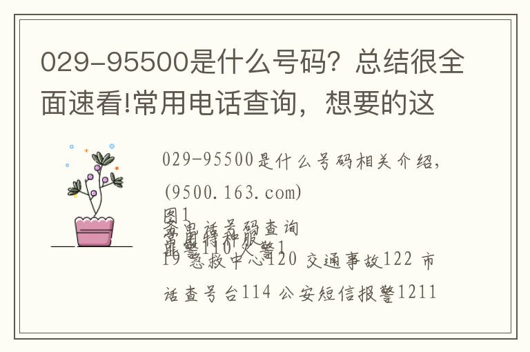 029-95500是什么号码?总结很全面速看!常用电话查询,想要的这儿都有~(收藏,以备不时之需)