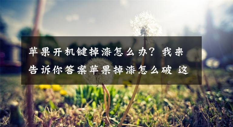 苹果开机键掉漆怎么办？我来告诉你答案苹果掉漆怎么破 这些手机工艺更让你放心