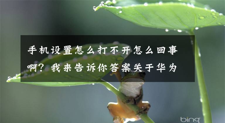 手机设置怎么打不开怎么回事啊？我来告诉你答案关于华为或荣耀手机不能设置锁屏密码如何处理？