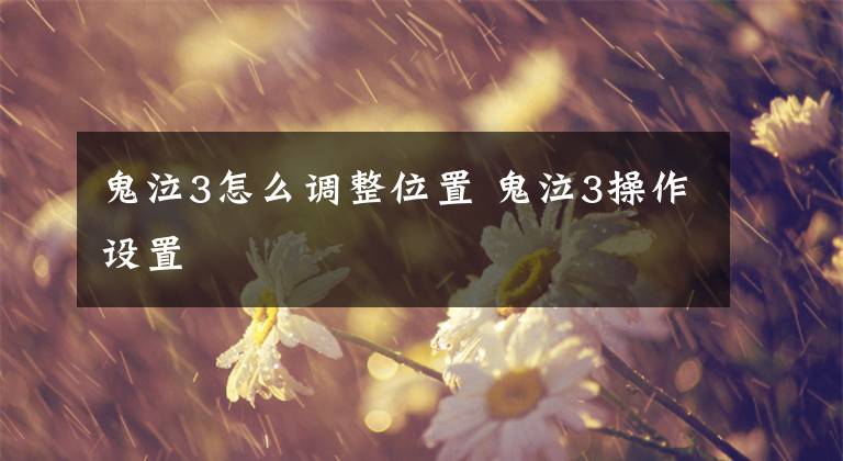 鬼泣3怎么调整位置 鬼泣3操作设置