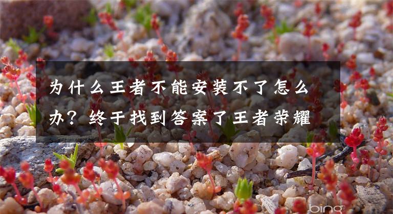 为什么王者不能安装不了怎么办?终于找到答案了王者荣耀新版无法更新怎么办 王者荣耀无法安装解决方法