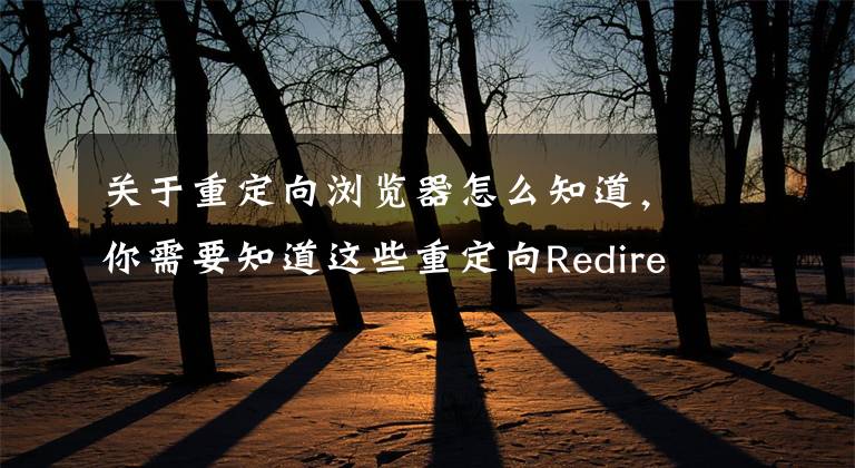 关于重定向浏览器怎么知道,你需要知道这些重定向Redirect 的常识