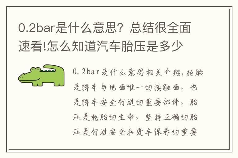 0.2bar是什么意思?总结很全面速看!怎么知道汽车胎压是多少 汽车胎压多少才合适其实标准气压就在车身上