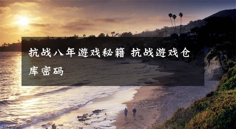 抗战八年游戏秘籍 抗战游戏仓库密码