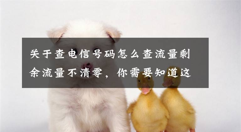 关于查电信号码怎么查流量剩余流量不清零，你需要知道这些10月起手机流量不清零 三个要点你可知道？