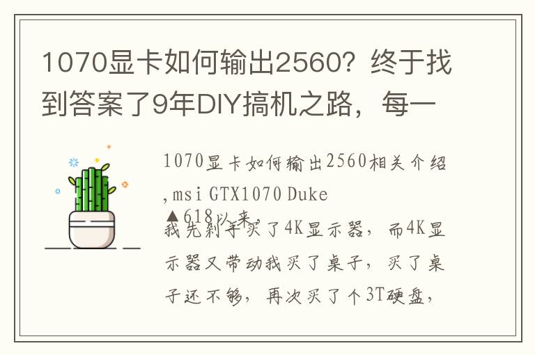 1070显卡如何输出2560?终于找到答案了9年DIY搞机之路,每一张显卡都是一段故事!
