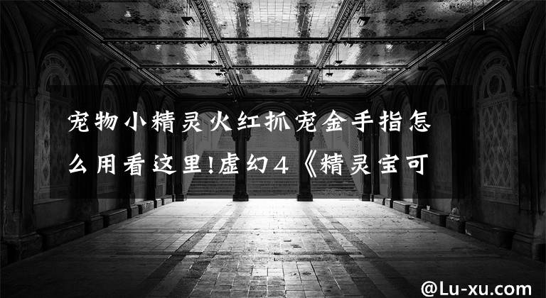 宠物小精灵火红抓宠金手指怎么用看这里!虚幻4《精灵宝可梦：火红》新演示 场景3D化超逼真