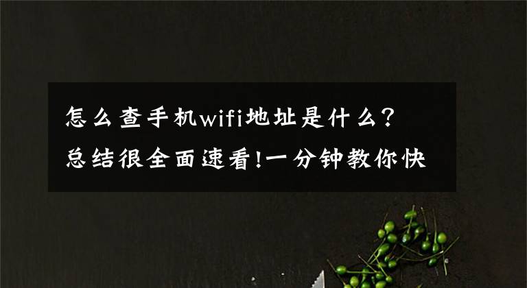 怎么查手机wifi地址是什么?总结很全面速看!一分钟教你快速查询、切换手机IP地址