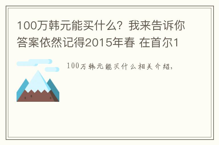 100万韩元能买什么?我来告诉你答案依然记得2015年春 在首尔100多万韩币买的miumiu包包
