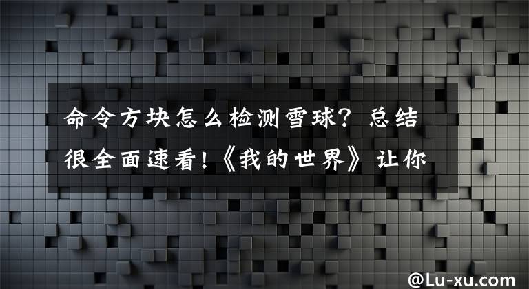命令方块怎么检测雪球？总结很全面速看!《我的世界》让你的小游戏地图更加有趣（命令方块教程-1）