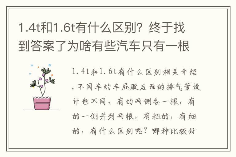 1.4t和1.6t有什么区别?终于找到答案了为啥有些汽车只有一根排气管,有些是两根呢?区别这么大