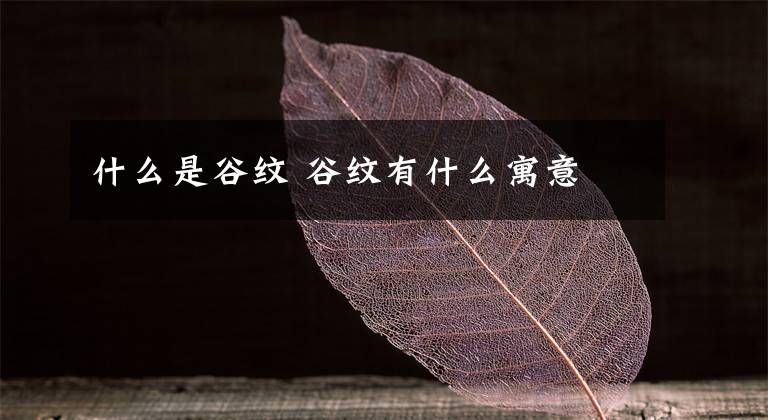 什么是谷纹 谷纹有什么寓意