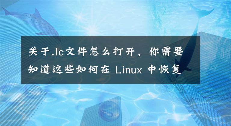 关于.lc文件怎么打开，你需要知道这些如何在 Linux 中恢复仍在活动进程中的已删除文件