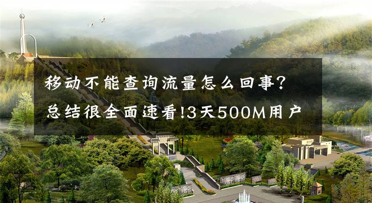 移动不能查询流量怎么回事？总结很全面速看!3天500M用户质疑流量跑得快 投诉后获赔100M
