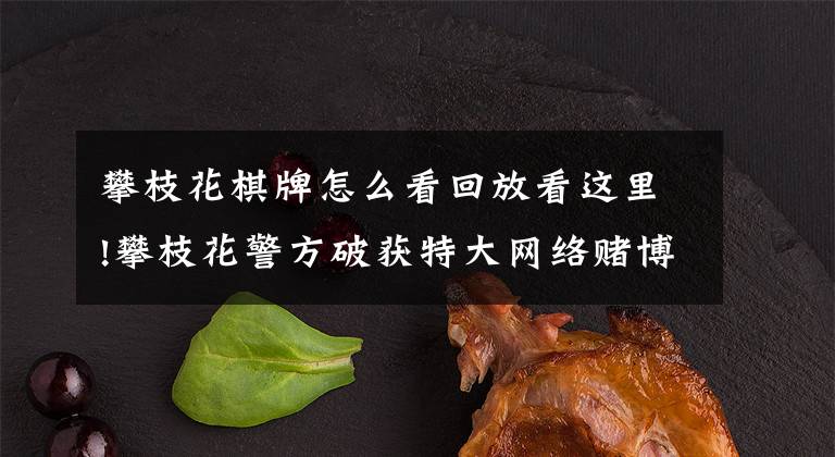 攀枝花棋牌怎么看回放看这里!攀枝花警方破获特大网络赌博案:抓获11人,日流水六千余万