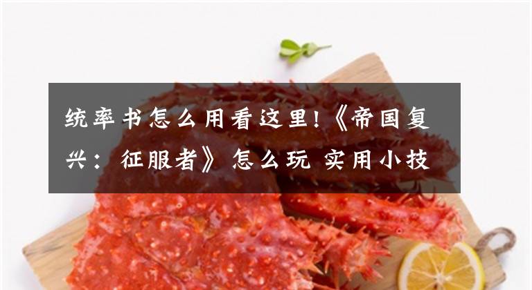 统率书怎么用看这里!《帝国复兴:征服者》怎么玩 实用小技巧