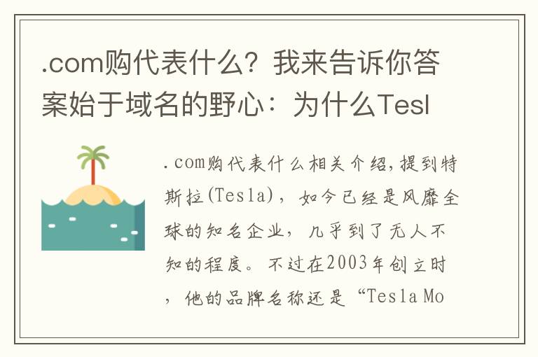 .com购代表什么?我来告诉你答案始于域名的野心:为什么Tesla.com非买不可?