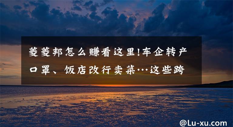 菱菱邦怎么赚看这里!车企转产口罩、饭店改行卖菜…这些跨界操作,粉了