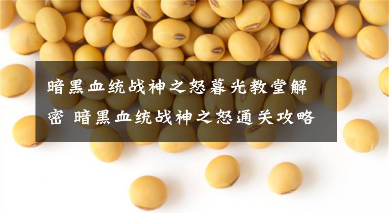 暗黑血统战神之怒暮光教堂解密 暗黑血统战神之怒通关攻略