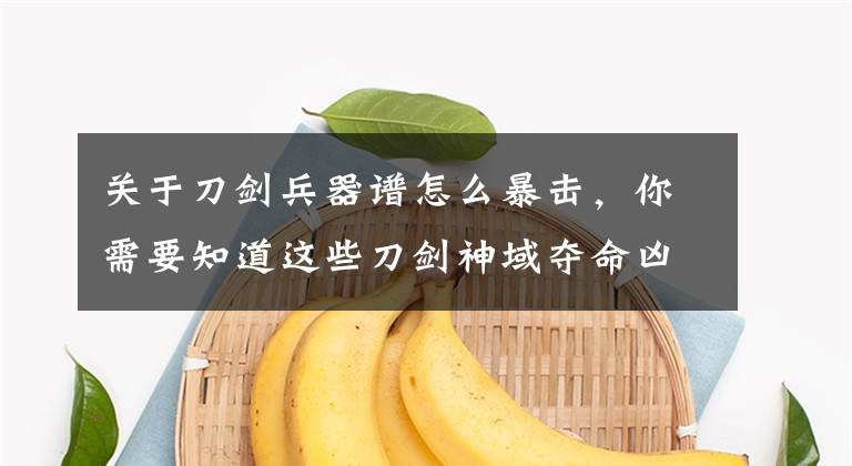 关于刀剑兵器谱怎么暴击，你需要知道这些刀剑神域夺命凶弹入手光剑玩法优缺点及搭配解析