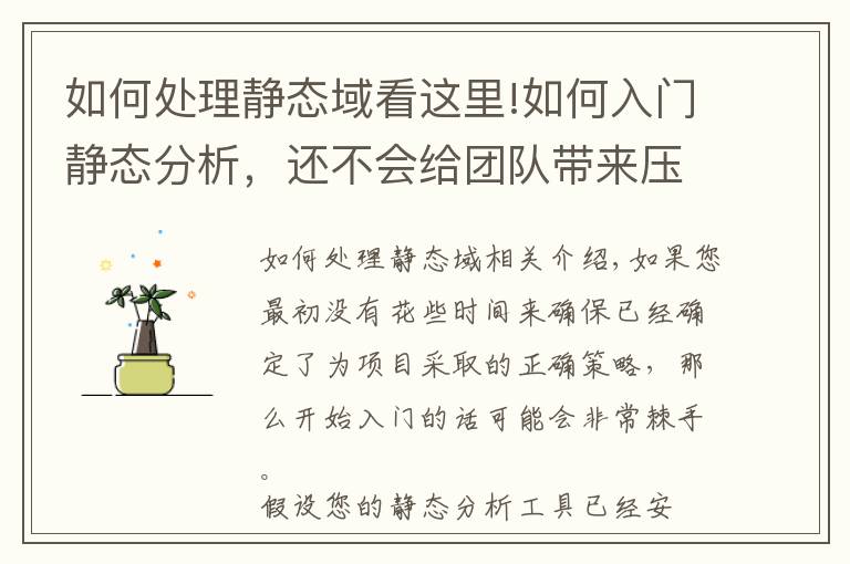 如何处理静态域看这里!如何入门静态分析,还不会给团队带来压力?Parasoft教你一招