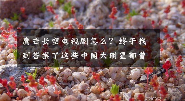 鹰击长空电视剧怎么？终于找到答案了这些中国大明星都曾扮演飞行员，看看哪位最有军人气质？