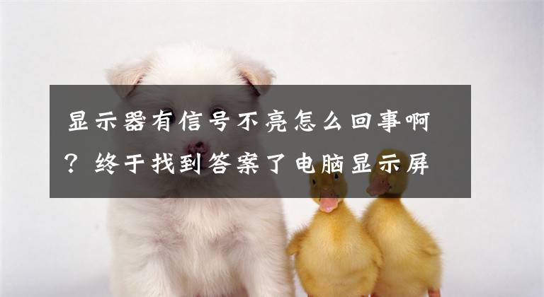显示器有信号不亮怎么回事啊？终于找到答案了电脑显示屏不亮但是主机已开机怎么回事