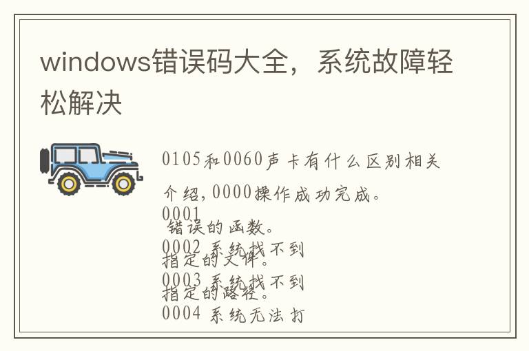 windows错误码大全,系统故障轻松解决