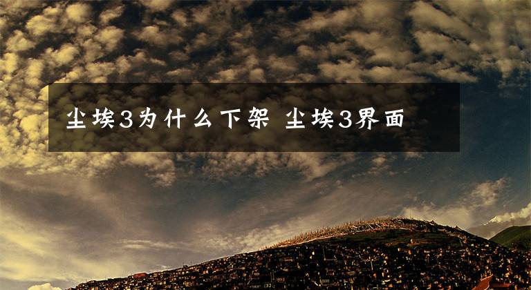 尘埃3为什么下架 尘埃3界面