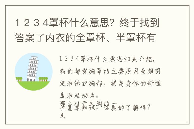 1 2 3 4罩杯什么意思?终于找到答案了内衣的全罩杯、半罩杯有什么不同?这些你都知道吗?