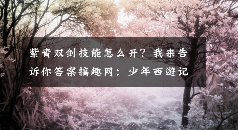 紫青双剑技能怎么开？我来告诉你答案搞趣网：少年西游记少年紫霞技能厉害吗 少年紫霞技能详解