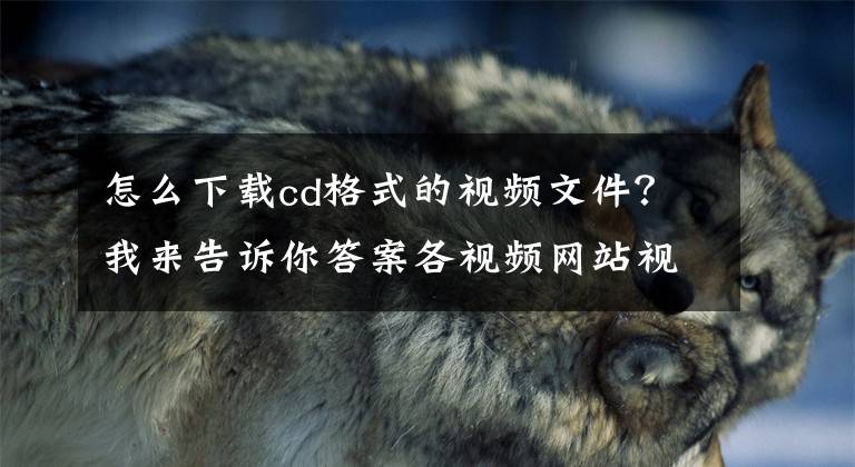 怎么下载cd格式的视频文件?我来告诉你答案各视频网站视频下载、转换、编辑